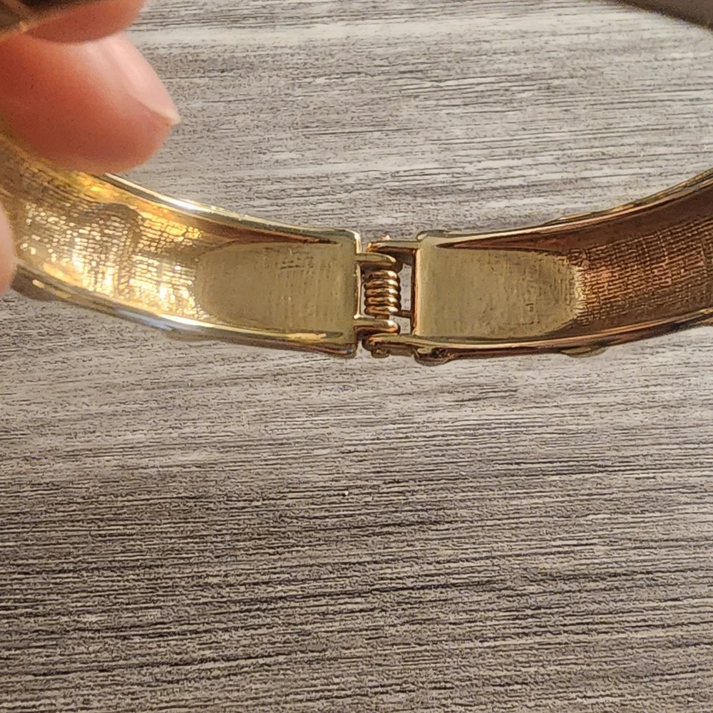 Gold Tone and Black‎ Bangle Bracelet